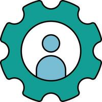 User or Profile Setting Icon in Teal Color. vector