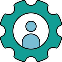 User or Profile Setting Icon in Teal Color. vector