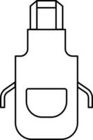 Apron Icon In Black Outline. vector