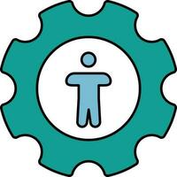 Flat Style User or Profile Setting Icon in Teal Color. vector