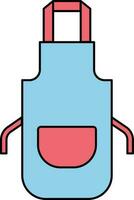 Apron Icon In Blue And Red Color. vector