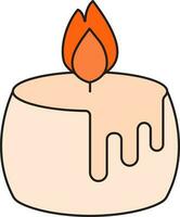 Candle Burn Icon Or Symbol In Orange Color. vector