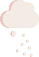 Snowfall Cloud Icon In Pale Pink Color. vector