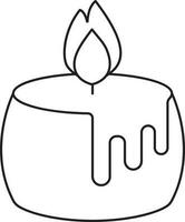 Candle Burn Icon In Thin Line Art. vector