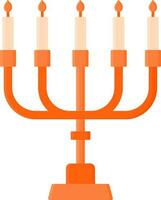 candelabro icono o símbolo en naranja color. vector