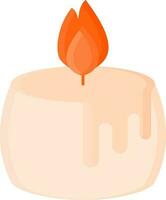 Candle Burn Icon Or Symbol In Orange Color. vector