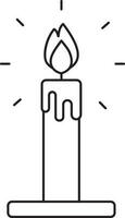 Illustration Of Burning Candle Icon In Outline Style. vector