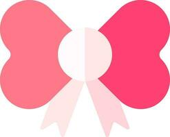 Bow Ribbon Icon In Pink Color. vector