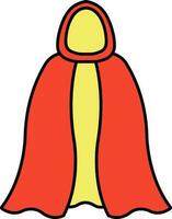 Cape or Cloak Icon in Red And Yellow Color. vector