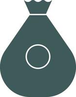 Money Bag Icon In Gray Color. vector