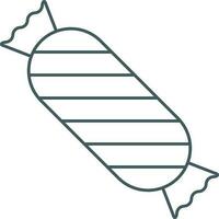 Toffee Icon In Grey Line Art. vector