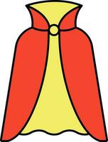 Illustration of Fancy Cape or Cloak Icon in Flat Style. vector