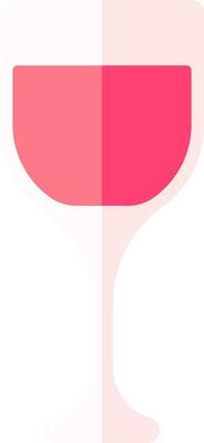Drink Glass Icon In Pink Color.