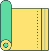 Mat Icon In Green And Yellow Color. vector