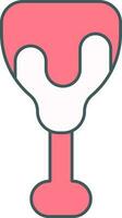 Chicken Leg Icon In Pink Color. vector