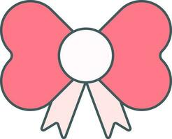 Bow Ribbon Icon In Pink Color. vector