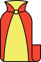 Isolated Flying Cape Icon in Red And Yellow Color. vector