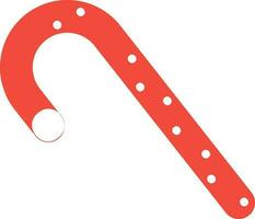 Red And White Color Candy Cane Icon. vector