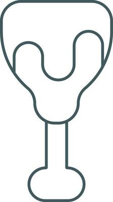 Chicken Leg Icon In Grey Line Art.