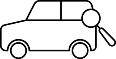 Car Search Icon In Line Art. vector