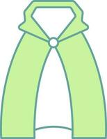 Green And White Color Cape Icon in Flat Style. vector
