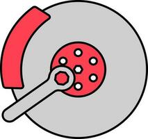 Tyre Fitting Icon In Red And Grey Color. vector