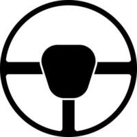 Flat Steering Icon In Black Color. vector