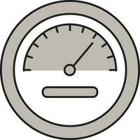 Speedometer Icon In Gray And White Color. vector