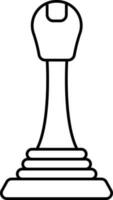 Gear Stick Icon In Line Art. vector