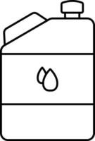 Drops On Jerrycan Icon In Black Outline. vector