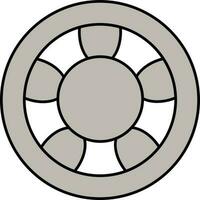 Tyre Or Wheel Icon In Gray And White Color. vector