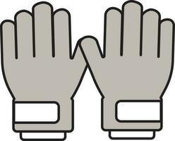 guantes icono en gris y blanco color. vector