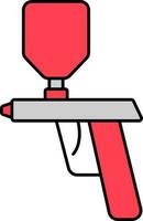 Spray Gun Icon In Red And Gray Color. vector