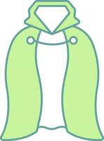 Cape Icon in Green And White Color. vector