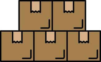 Delivery Boxes Icon In Brown Color. vector