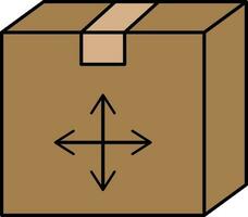 Expand Box Icon In Brown Color. vector