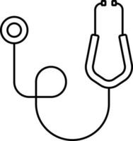 Stethoscope icon In Black Line Art. vector