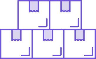 Delivery Boxes Icon In Purple And White Color. vector