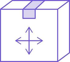 Expand Box Icon In Purple And White Color. vector