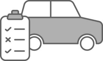 coche Lista de Verificación icono en blanco y gris color. vector