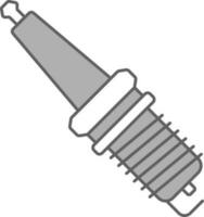 Spark Plug Icon In White And Gray Color. vector