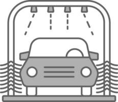 Automatic Car Wash Icon In Grey And White Color. vector