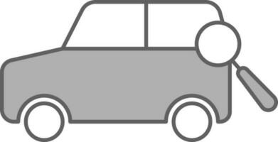 Search Car Icon In Grey And White Color. vector