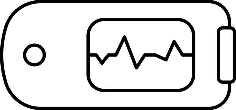 Pulse Oximeter Icon In Black Line Art.