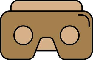 VR Box Icon In Brown Color. vector