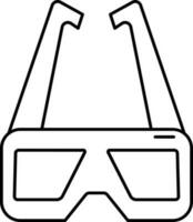 Safety Goggles Icon In Black Outline. vector