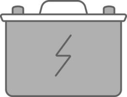 Tubular Battery Icon In White And Gray Color. vector