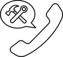 Repairing Or Service Call Line Art Icon. vector