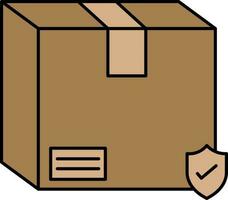 Approve Security Parcel Icon In Brown Color. vector