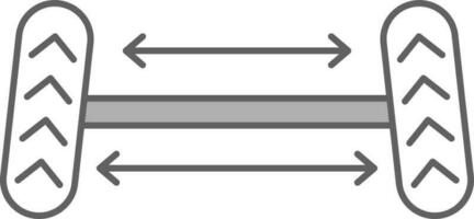 rueda alineación icono en blanco y gris color. vector